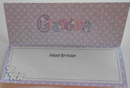 Large Dl Birthday Grandma Matching Large Dl Insert by Eunice Roberts
