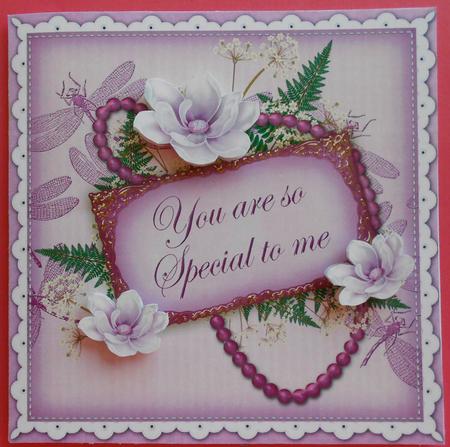 Lilac Magnolia Special to Me 8in Vintage Decoupage Topper by Eunice Roberts