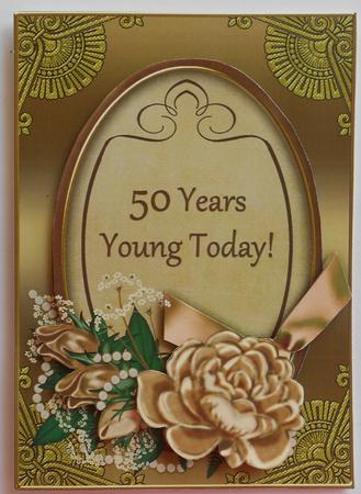 Coffee Gold Rose 50 Years Young! Oval 7x5in Step by Step by Eunice Roberts