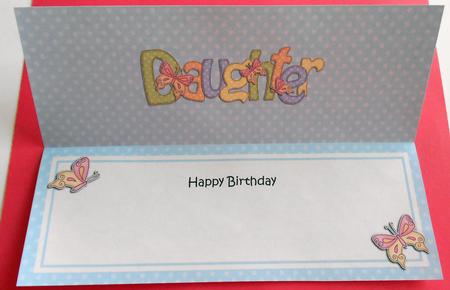 Birthday Daughter Large Dl Matching Insert by Eunice Roberts