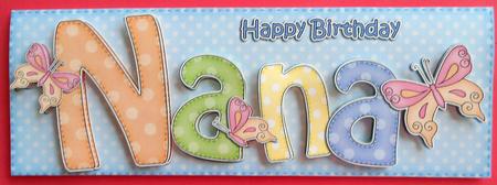 Large Dl Birthday Nana Card & 3D Decoupage by Eunice Roberts