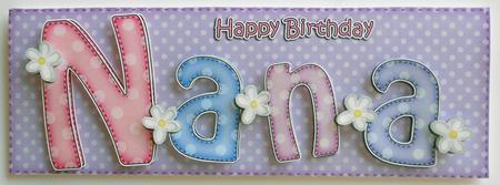 Large Dl Birthday Nana Butterflies Card & 3D Decoupage by Eunice Roberts
