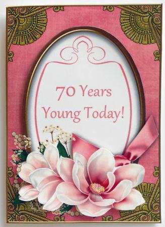 Pink Magnolia 70 Years Young Today! Oval 7x5in Step by Step by Eunice Roberts