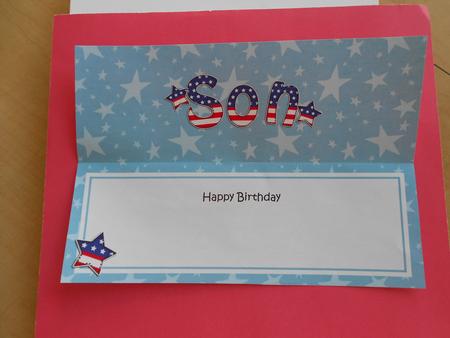 Usa Flag Birthday Son Large Dl Matching Large Dl Insert by Eunice Roberts