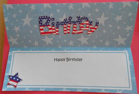 Usa Flag Birthday Large Dl Matching Large Dl Insert by Eunice Roberts