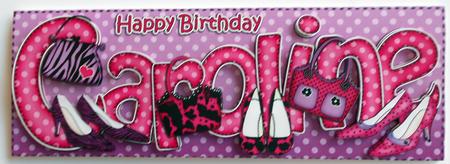 Large Dl Birthday Caroline Quick Card 3D Decoupage by Eunice Roberts