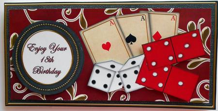 Red Games 18th Birthday Dl Decoupage Topper by Eunice Roberts