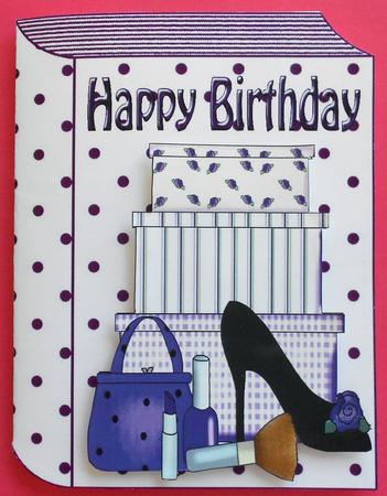 Ladies Shoe and Makeup in Purple, Folded Book by Eunice Roberts