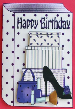 Ladies Shoe and Makeup in Purple Folded Book A4 by Eunice Roberts