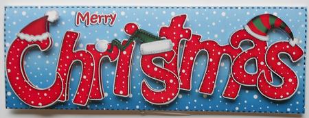 Large Dl Merry Christmas Quick Card 3D Decoupage by Eunice Roberts