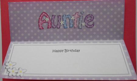 Birthday Auntie Matching Large Dl Insert by Eunice Roberts