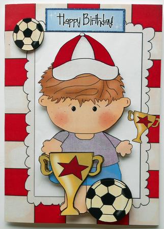 I Love Football, Little Sporty Boy with Ball A4 by Eunice Roberts