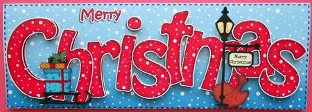 Large Dl Merry Christmas Quick Card 3D Decoupage by Eunice Roberts