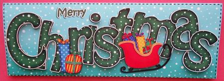 Large Dl Merry Christmas Quick Card 3D Decoupage by Eunice Roberts