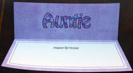 Birthday Auntie Matching Large Dl Insert by Eunice Roberts