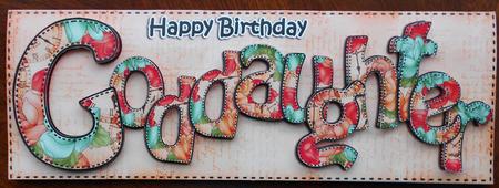 Large Dl Birthday Goddaughter Card & 3D Decoupage by Eunice Roberts