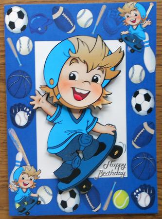 Birthday Boy Sports A4 Blue Frame by Eunice Roberts