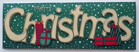 Large Dl Merry Christmas Quick Card 3D Decoupage by Eunice Roberts