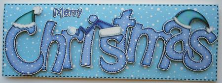 Large Dl Merry Christmas Quick Card 3D Decoupage by Eunice Roberts