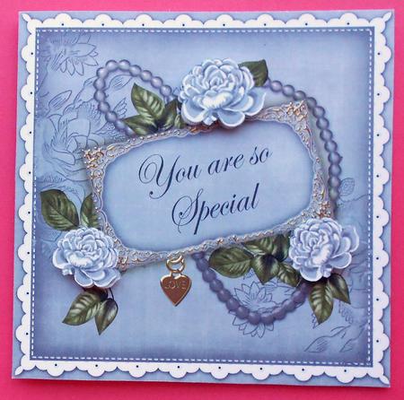 Silver Rose You Are Special 8in Decoupage Topper by Eunice Roberts