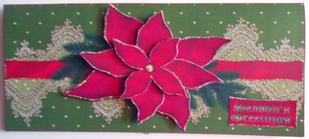 The Poinsettia and Antique Gold Lace 2 by Eunice Roberts