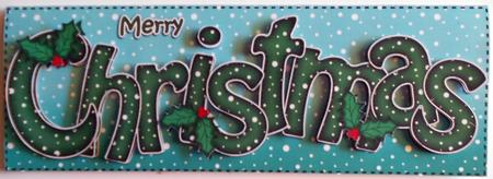 Large Dl Merry Christmas Quick Card 3D Decoupage by Eunice Roberts