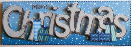 Large Dl Merry Christmas Quick Card 3D Decoupage by Eunice Roberts