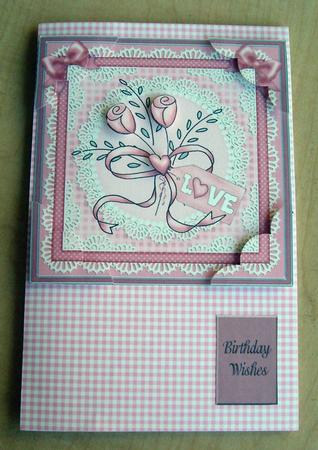Lovely Roses 8 x 8 Scalloped Corner Topper by Eunice Roberts