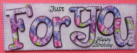 Large Dl Just for You Card & 3D Decoupage by Eunice Roberts