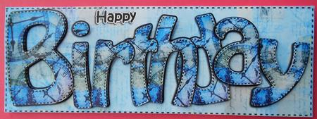Large Dl Happy Birthday Card & 3D Decoupage by Eunice Roberts