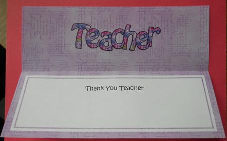 Thank You Teacher Matching Large Dl Insert by Eunice Roberts