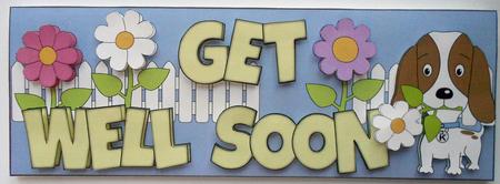 Kosmo the Dog Get Well Soon Large Dl by Eunice Roberts