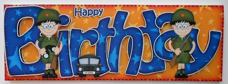 Boyz Birthday Large Dl Quick Card 3D Decoupage by Eunice Roberts