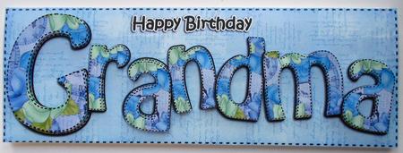 Large Dl Happy Birthday Grandma Card & 3D Decoupage by Eunice Roberts