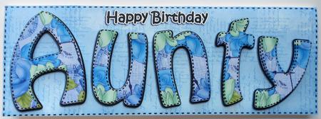Large Dl Happy Birthday Aunty Card & 3D Decoupage by Eunice Roberts