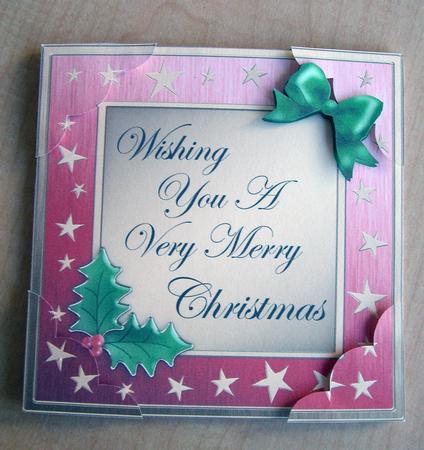 8 x 8 Elegant Christmas Greetings Scalloped Corner Topper by Eunice Roberts