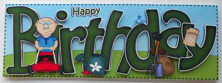 Large Dl Birthday Card & 3D Decoupage by Eunice Roberts