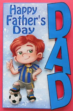 Footballer for Dad(word) Crd, for Fathers Day by Eunice Roberts