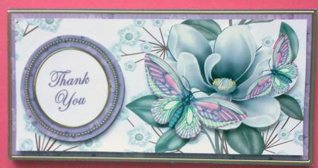 Lilac Butterfly Thank You Dl Decoupage Topper by Eunice Roberts