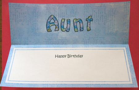 Happy Birthday Aunt Matching Large Dl Insert by Eunice Roberts