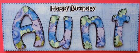 Large Dl Birthday Aunt Quick Card & 3D Decoupage by Eunice Roberts