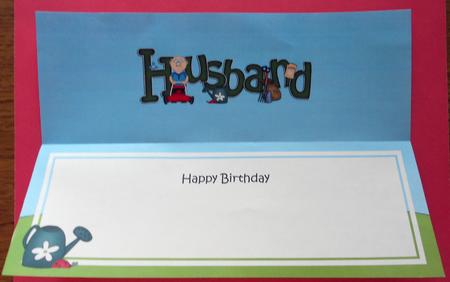 Happy Birthday Husband Matching Large Dl Insert by Eunice Roberts