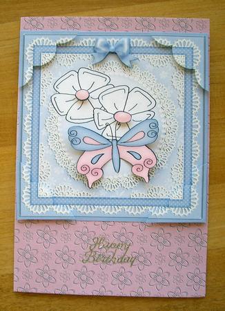 Fluttery Butterfly - 8 x 8 Scalloped Corner Topper by Eunice Roberts