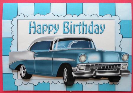 Turq Vintage Car in Frame A4 by Eunice Roberts