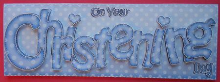 Large Dl Christening Quick Card N 3D Decoupage by Eunice Roberts