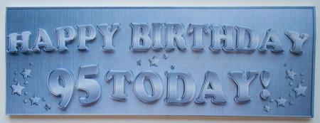 Large Dl 95th Birthday Quick Cut and Fold Card by Eunice Roberts