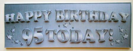 Large Dl 95th Birthday Quick Cut and Fold Card by Eunice Roberts