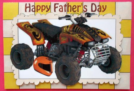 Muddy Quad Bike with Helmet Fathers Day A4 by Eunice Roberts