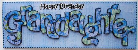 Large Dl Birthday Granddaughter Quick Card N 3D Decoupage by Eunice Roberts