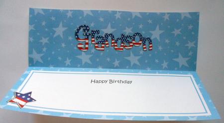 Usa Flag Birthday Grandson Large Dl Matching Large Dl Insert by Eunice Roberts